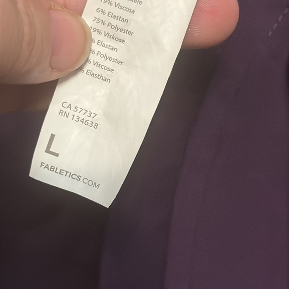 Fabletics Deep Purple Short Sleeve Top - Picture 4 of 4